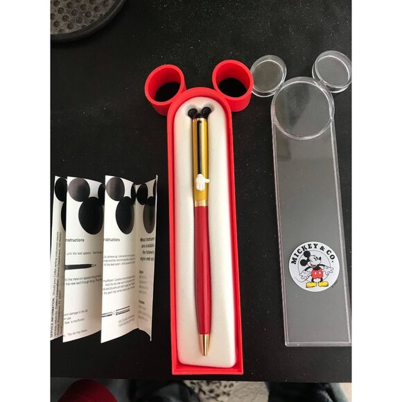 Vtg Mickey Mouse Writing Instrument Roller Ball Pen Disney Colibri Red Yellow - Picture 7 of 10